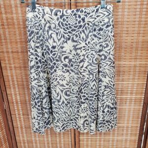 Sigrid Olsen Silk A-line Skirt Size 6 Black and Cream